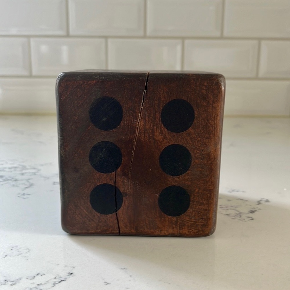 Crate&barrel Rustic Oversized Wooden Dice - Picture 5 of 16